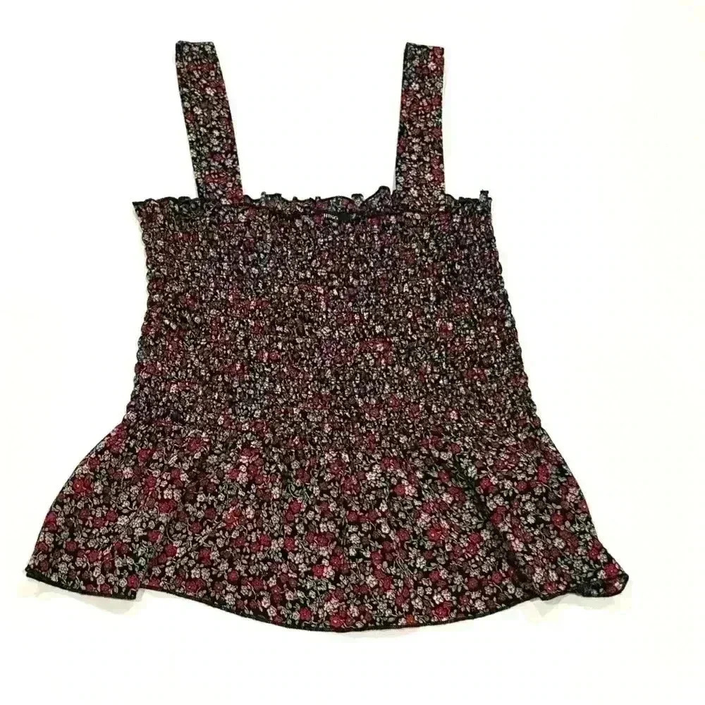 Festival boho witchy small floral frocked sleeveless cropped tank crunchy spring
